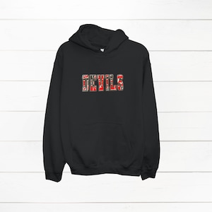 New Jersey Devils Varsity Letter Sweatshirt, Devils Hockey Hooded Sweatshirt, Fan Apparel, Sports Gift, NJ Devils Hockey Custom Sweatshirt