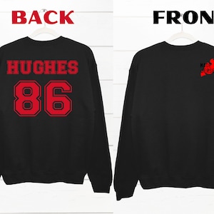 New Jersey Devils Sweatshirt, Devils Hockey Crewneck, Fan Apparel, Sports Gift, NJ Devils Hockey Custom Sweatshirt, Handmade, Jack Hughes