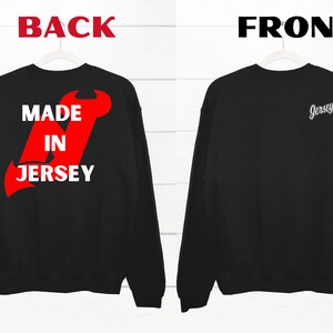 New Jersey Devils Sweatshirt, Made in Jersey, Devils Hockey Crewneck, Fan Apparel, Sports Gift, NJ Devils Hockey Custom Sweatshirt, Handmade