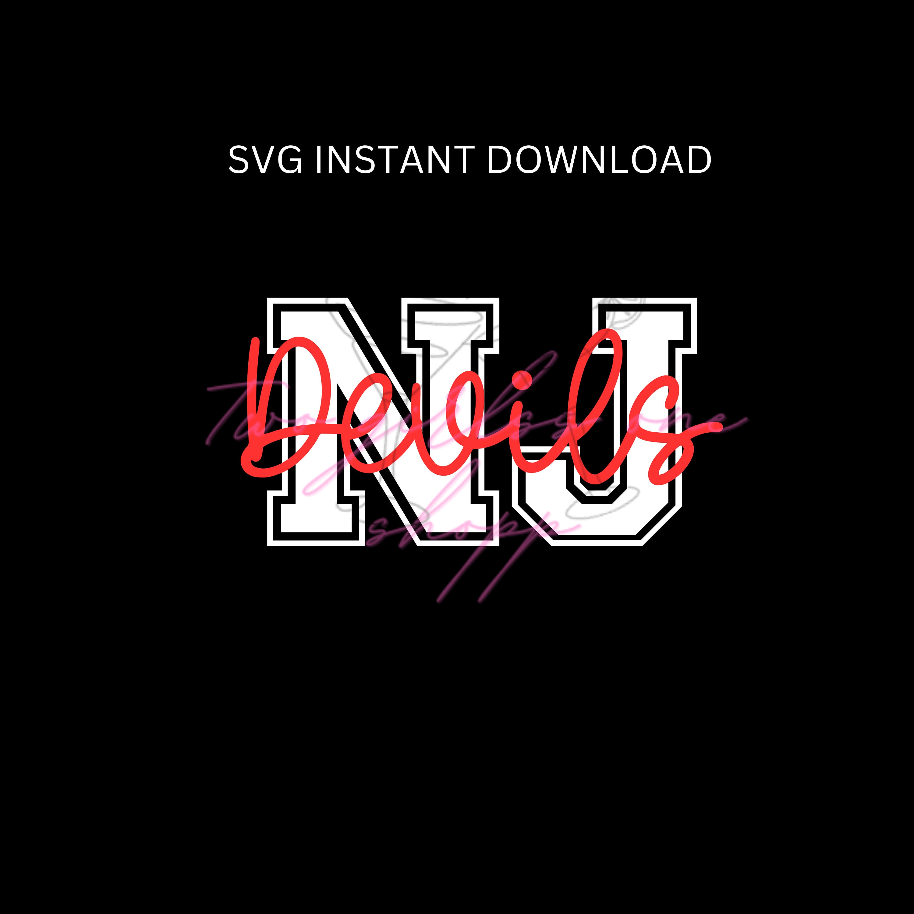 Conception unique des Devils du New Jersey SVG, Devils du New Jersey PNG, Téléchargement instantané des Devils