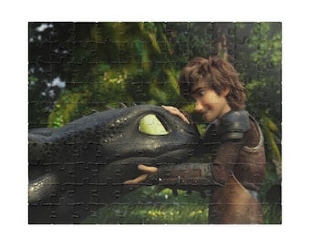 Puzzle (110, 252, 520, 1014-piece) with Hiccup and Toothless from How to Train Your Dragon