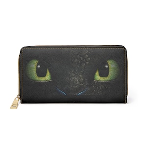 Cartera con cremallera Toothless de HTTYD, perfecta para amantes de los animales, regalo de cumpleaños, accesorio de viaje único, moda con temática de gatos, uso diario