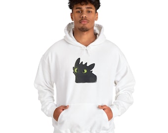 Sudadera con capucha unisex de mezcla pesada de Toothless de Cómo entrenar a tu dragón