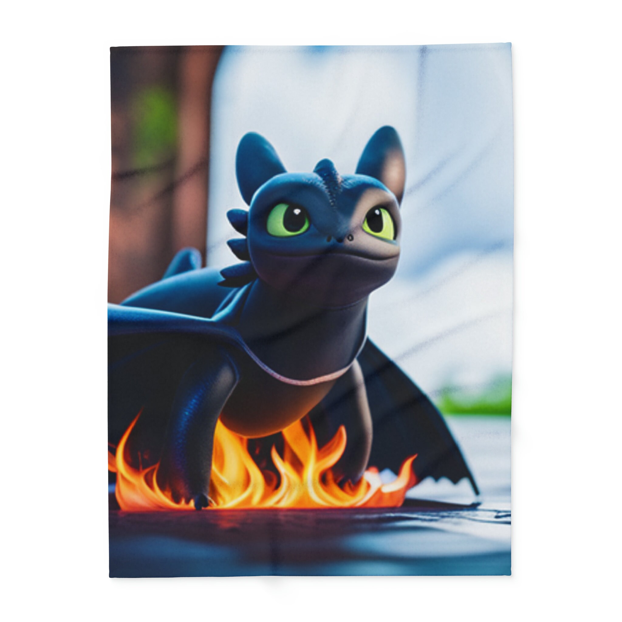 Arctic Fleece Blanket featuring Toothless from How to Train Your Dragon