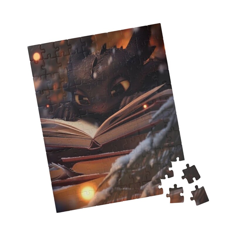 Baby Toothless Reading a Book Puzzle (110, 252, 520, 1014-piece) - Etsy