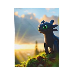 Velveteen Plush Blanket featuring Toothless from How to Train Your Dragon