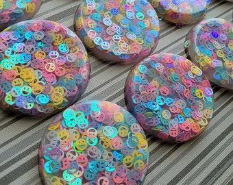 Smiley Sequins-3 for 15-Skin Picking Alternative- Fidget- Skin Relief- Dermatillomania-Anxiey Relief