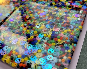 Large Pick Pads-Smiley Sequins-Rainbow Mix-Thin-Skin Picking Alternative-Anxiety-Dermatillomania-Excoriation Disorder-Skin Relief-OCD