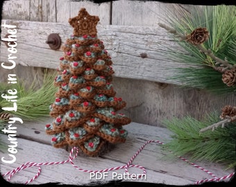 Crochet Pattern, Gingerbread Tree, Star Cookie Christmas Tree, Easy, Instant Download