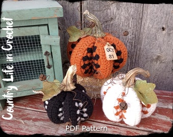 Primitive Pumpkin Crochet Pattern, Mandala Pumpkins, Halloween Pumpkin Fall Decoration, Easy Beginner Crochet Pattern, Digital PDF