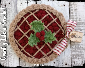 Christmas Pie Potholder Crochet Pattern: Easy Beginner Project (PDF Pattern)