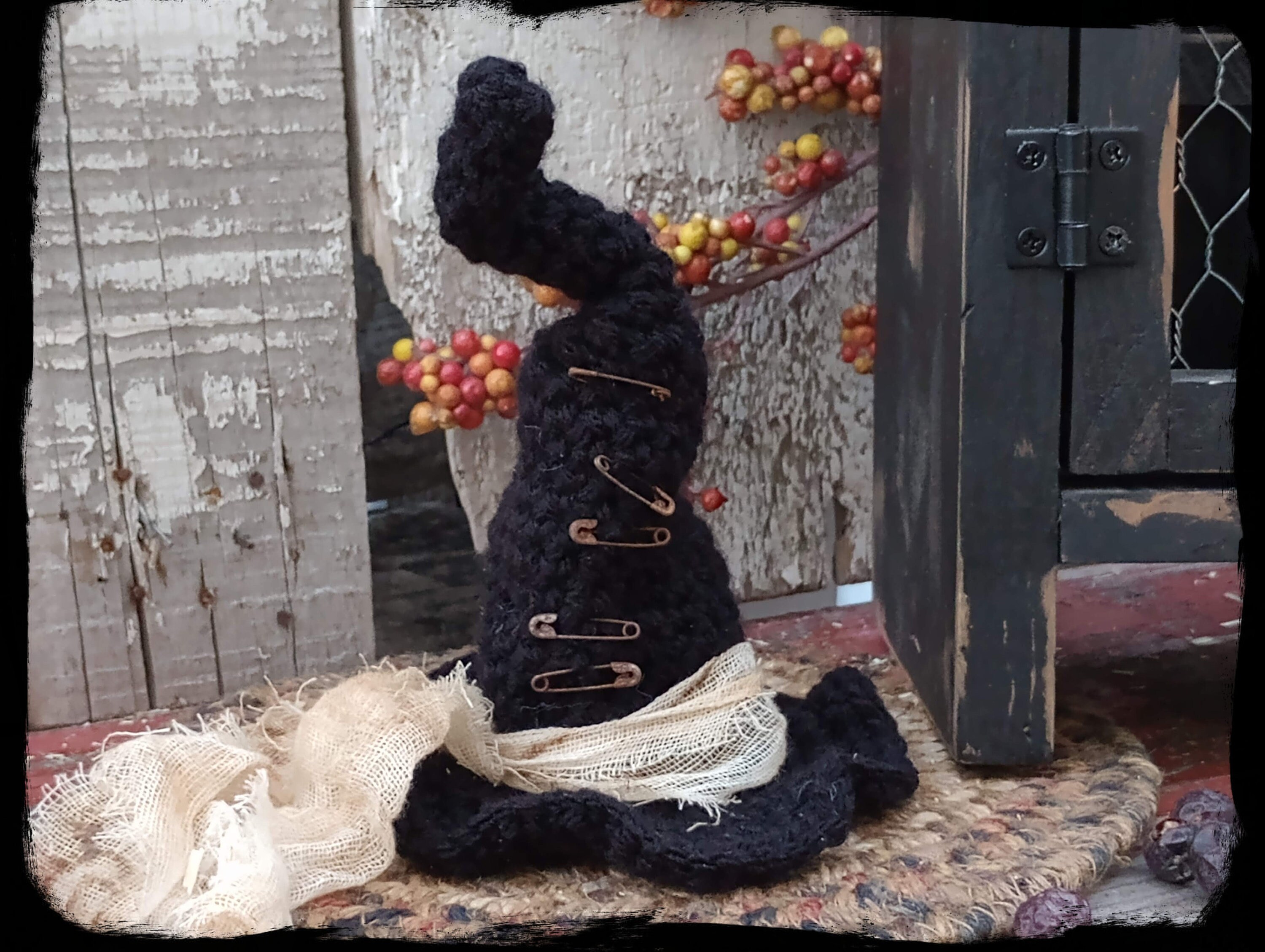 Crooked Witch Hat Primitive Crochet Pattern, Halloween Decoration, Easy ...