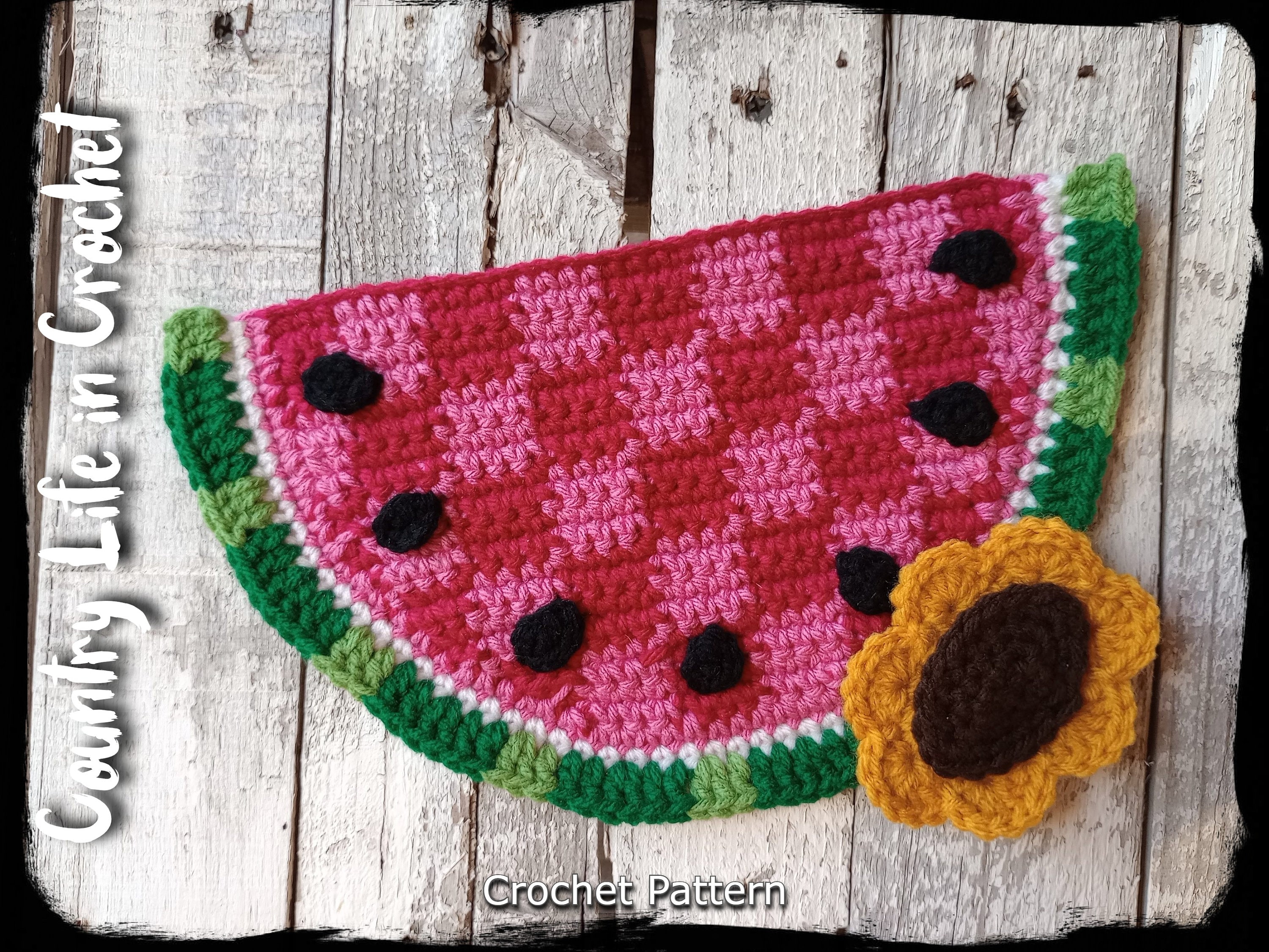 39 Crochet Watermelon Patterns to Cheer You Up 28 Gingham Watermelon Slice Potholder Crochet