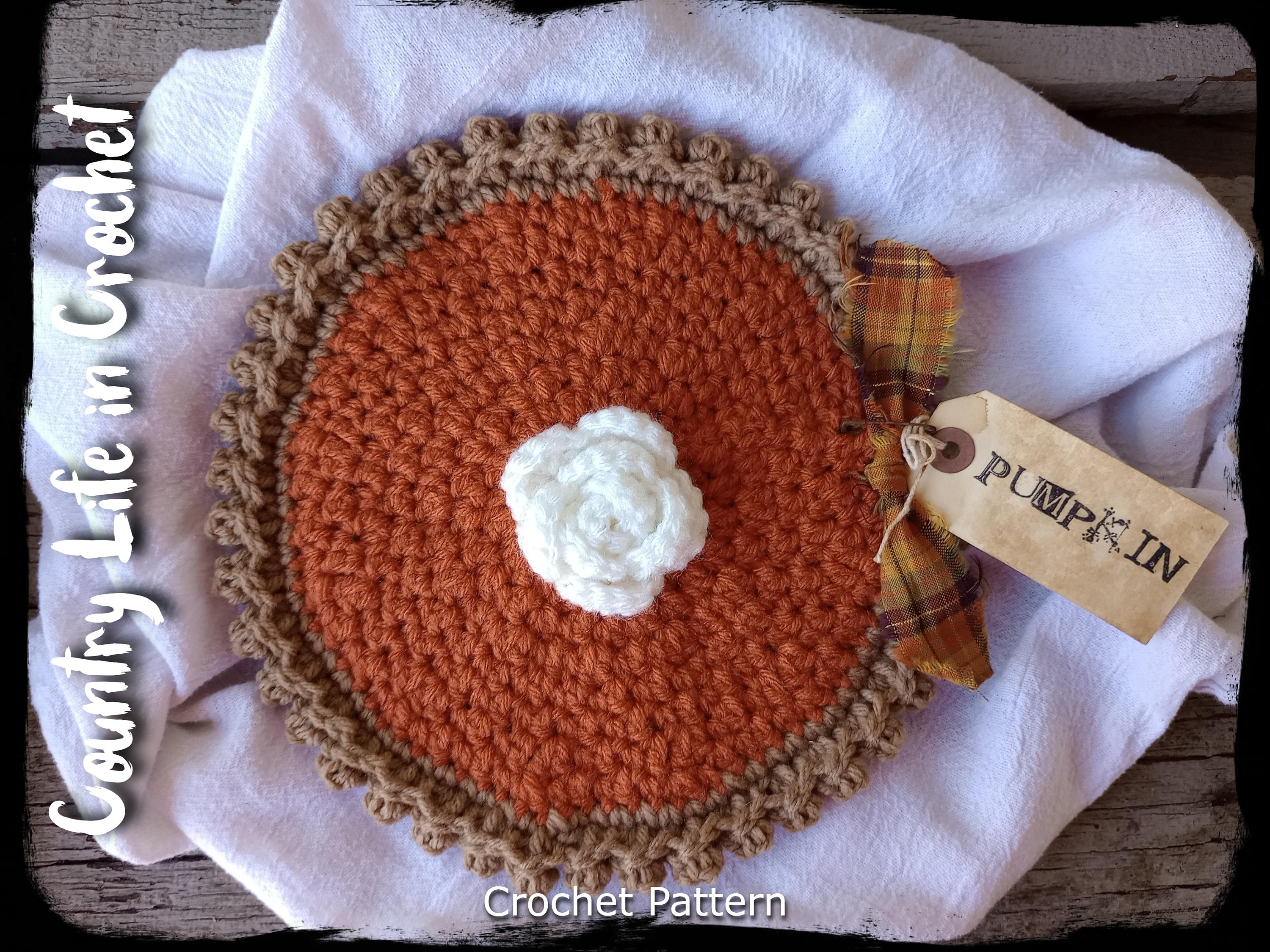 Pumpkin Pie Potholder Crochet Pattern: Thanksgiving Kitchen Decor (PDF Pattern)