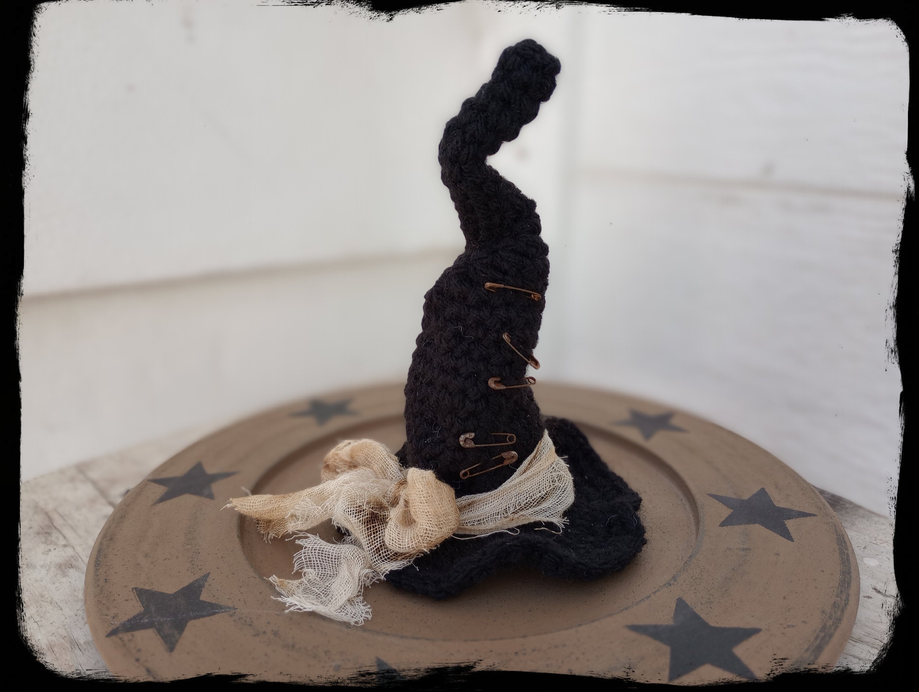 Crooked Witch Hat Primitive Crochet Pattern, Halloween Decoration, Easy ...
