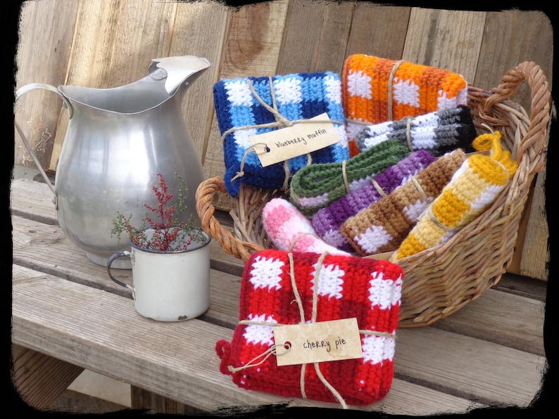 PDF Pattern, Gingham Hot Pads Crochet Pattern, Buffalo Check Country ...