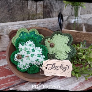 Crochet Shamrock Ornaments Pattern: St Patrick&#39;s Day Bowl Fillers (PDF Pattern)