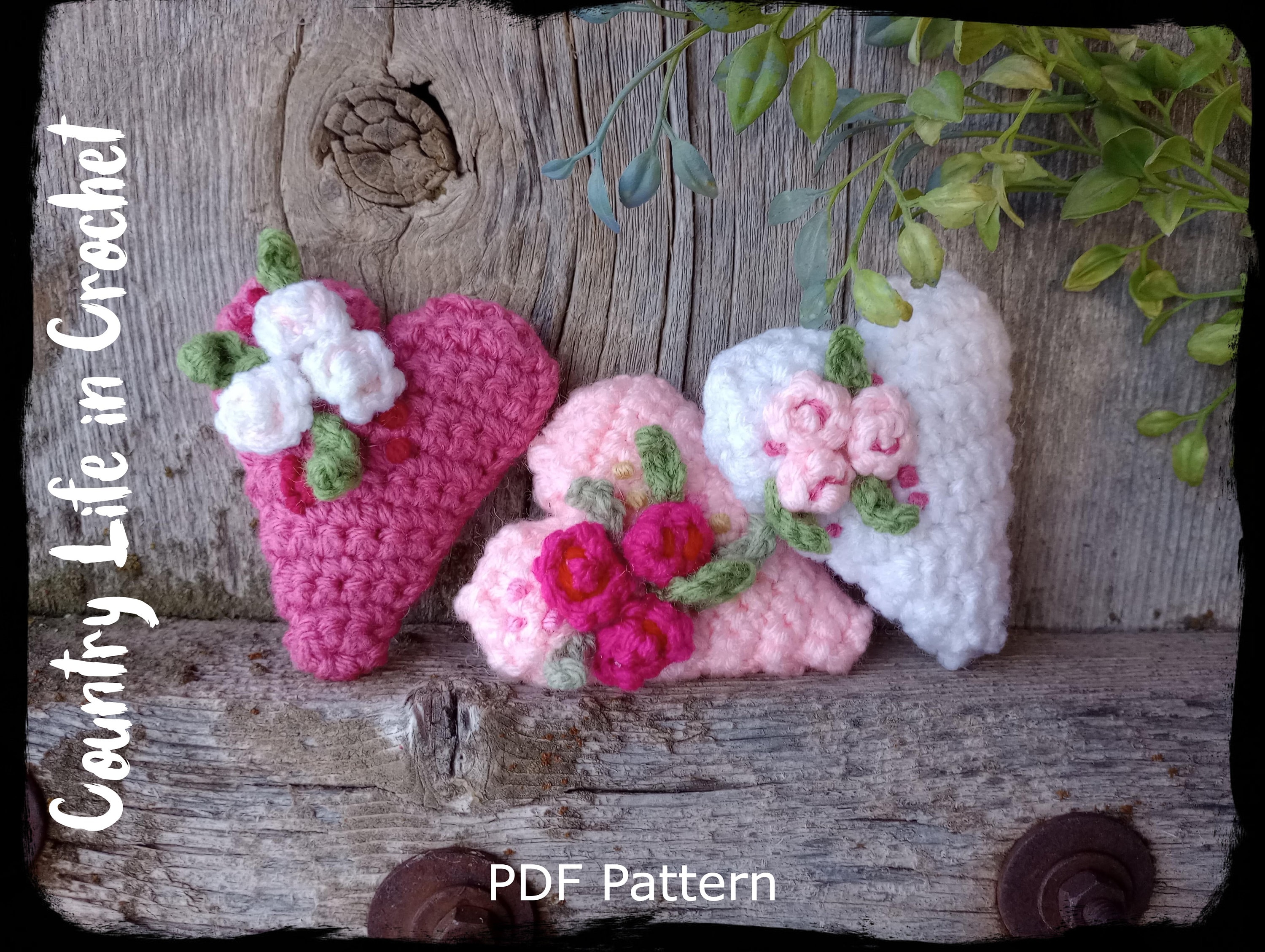 Small Heart Pillows Crochet Pattern