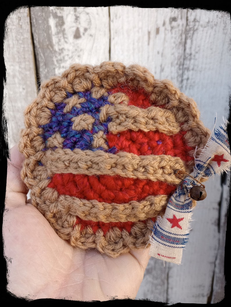 PDF Pattern, Miniature Patriotic Pie Crochet Pattern, 4th of July Decoration, Crochet Tutorial, Easy Beginner Crochet image 4