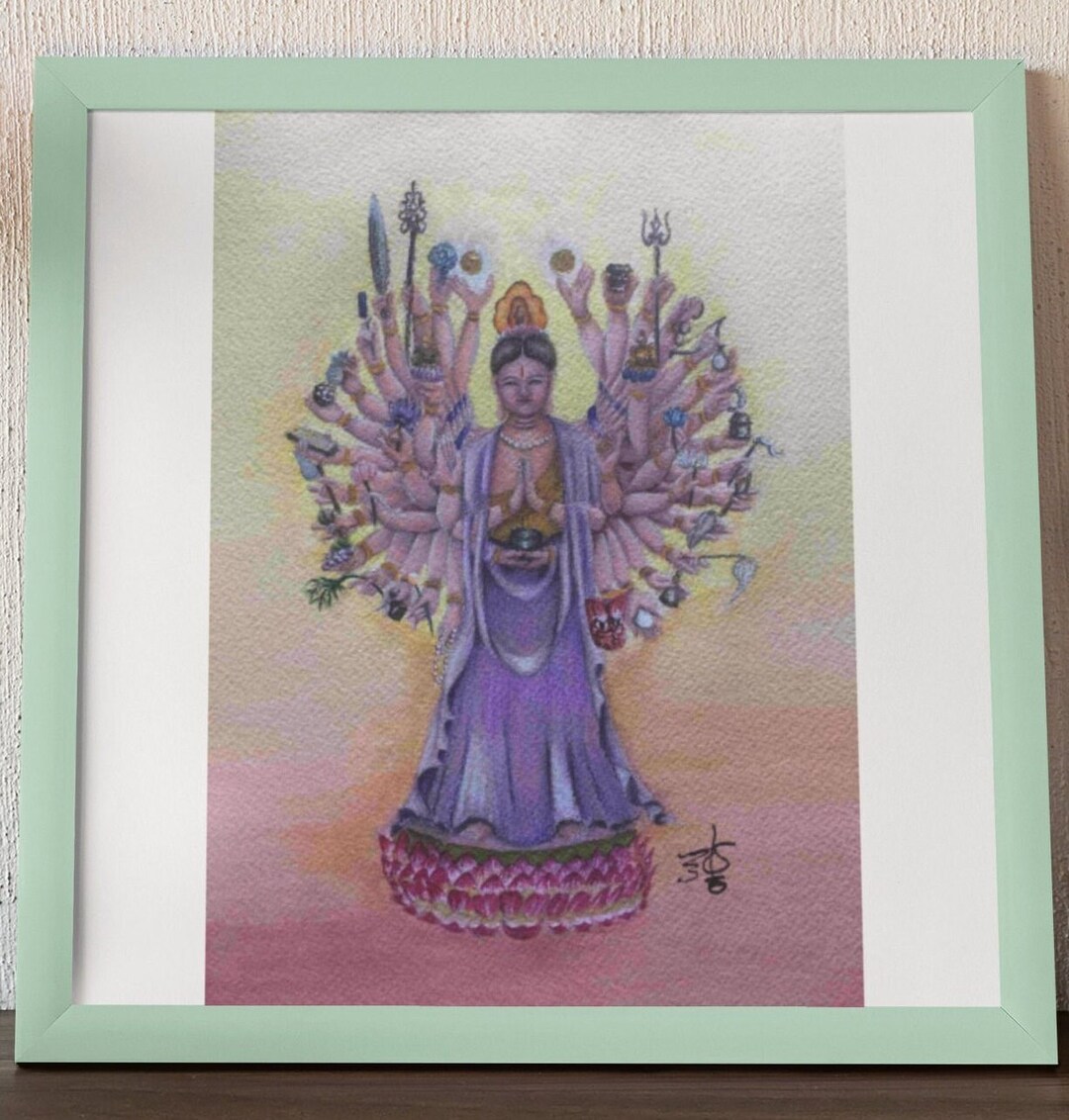 1,000 Armed Guanyin, Avalokitasvara Watercolor Fine Art, Digital ...