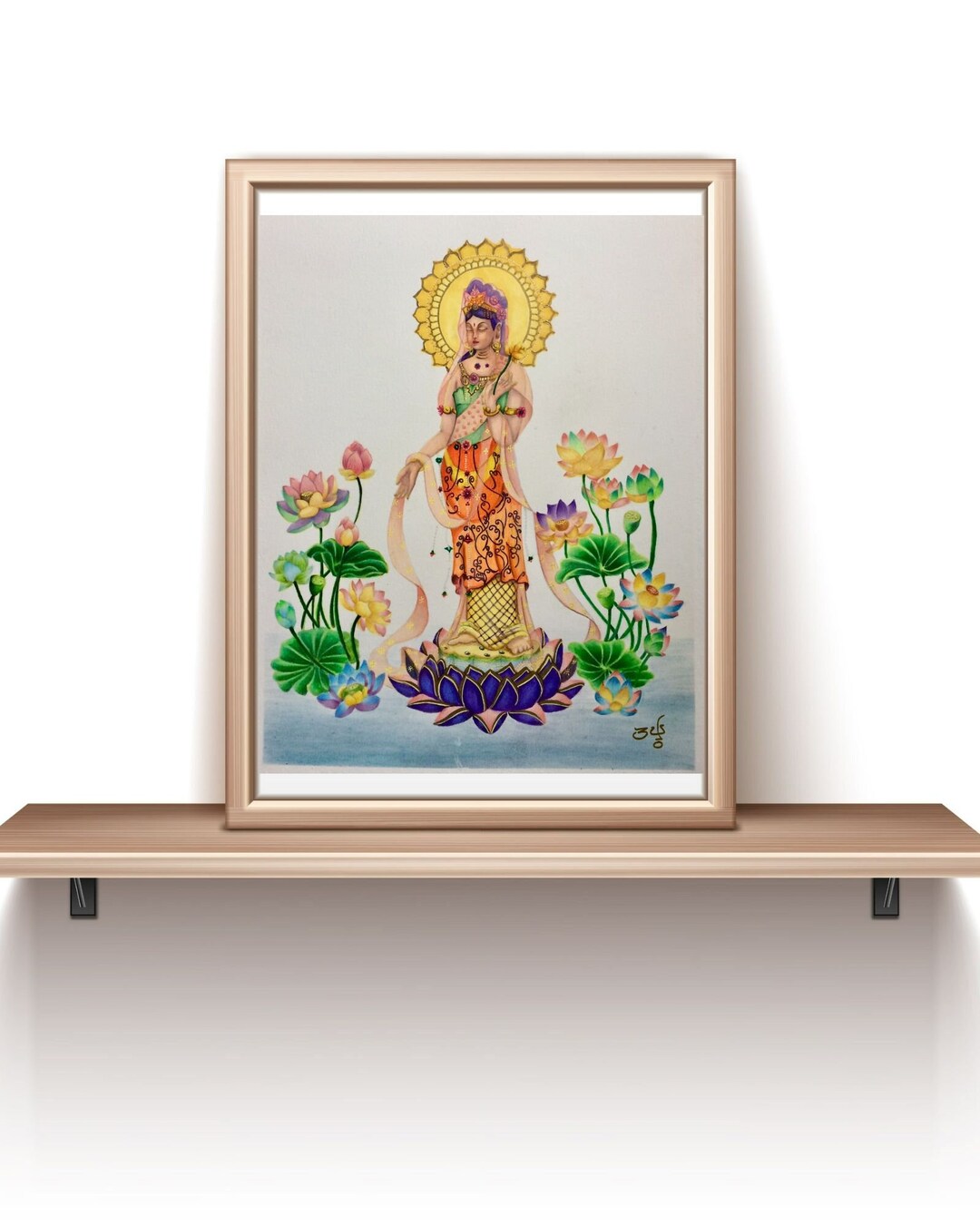 Guanyin Paint Kuanyin Printable Wall Art Bodhisattva - Etsy
