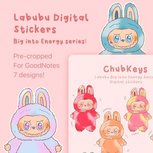 The Monster Labubu | Big into Energy Series Digital Stickers | Journaling | Hand Drawn | Cute kawaii blind box inspired | Goodnotes | PNGs