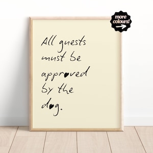 Impresión de perro, arte de pared para amantes de los perros, decoración de perro minimalista divertida, arte de pared de cocina de moda, póster tipográfico, azul, impresión de pasillo, SIN MARCO