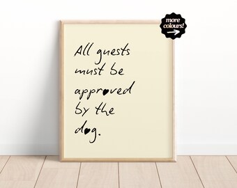 Dog Print, Dog lover wall art, Funny Minimalist Dog Decor,  Trendy Kitchen Wall Art,  Typography Poster, Blue, Hallway print, UNFRAMED