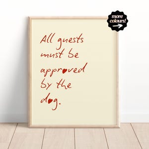 Impresión divertida de perro, decoración minimalista de corazón, impresión de humor, regalo para dueños de perros, póster de cachorro, arte de pared de perros de moda, corazón, póster de tipografía, sin marco