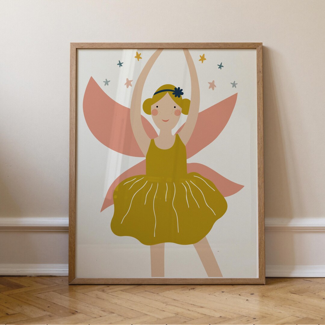 Fairy Nursery Wall Art Print, Pastel Pink Nursery Decor - Etsy