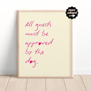 Impresión de perro, arte de pared para amantes de los perros, decoración de perro minimalista divertida, arte de pared de cocina de moda, póster tipográfico, azul, impresión de pasillo, SIN MARCO