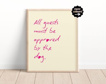 Dog Print, Dog lover wall art, Funny Minimalist Dog Decor,  Trendy Kitchen Wall Art,  Typography Poster, Blue, Hallway print, UNFRAMED