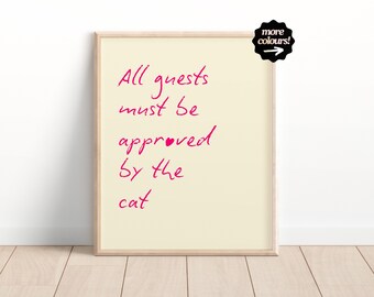 Funny Cat Print, Minimalist Heart Decor, Humour Print, Cat Owner Gift, Kitten Poster, Trendy Cat Wall Art, Typography Poster, Unframed A5 A4