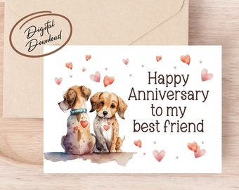 Happy Anniversary Digital Greeting Card, Printable Card, Romantic Card ...
