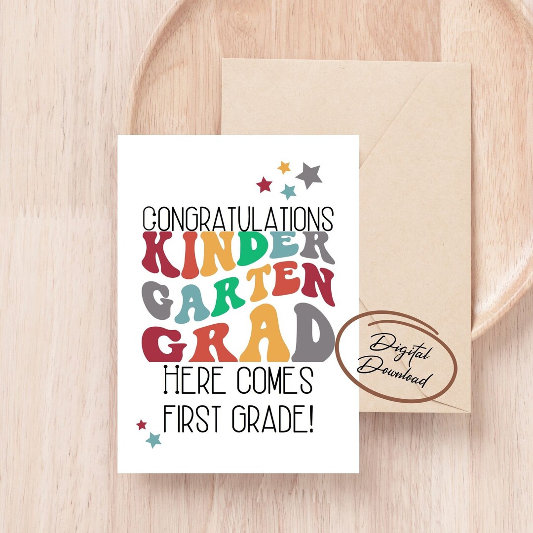Kindergarten Graduation Digital Greeting Card, Printable Card ...