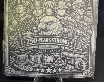 Limited Edition 2026 America Slate Coaster | Laser Engraved Patriotic Gift | Veteran & Military Tribute