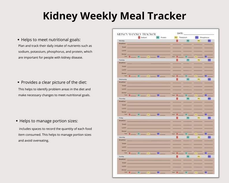 Kidney Diet and Grocery List Printable - Il 794xN.4791664154 L4y1