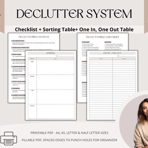Editable Declutter Planner, Declutter Chechlist, Printable Declutter Planner, Home Decluttering List, Decluttering Tracker
