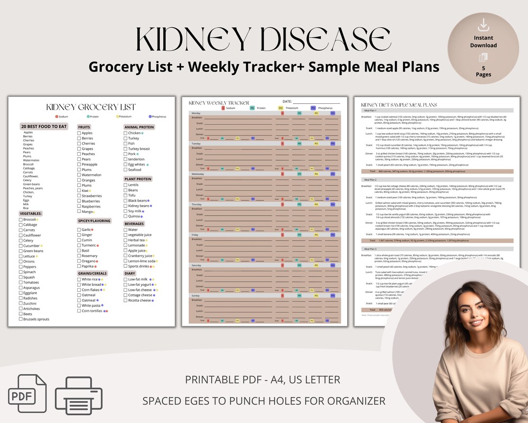 Kidney Diet and Grocery List Printable PDF Kidney Disease - Etsy