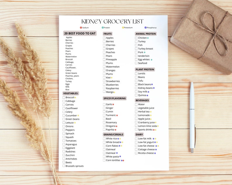 Kidney Diet and Grocery List Printable PDF Kidney Disease Etsy Kidney Diet and Grocery List Printable PDF Kidney Disease Etsy