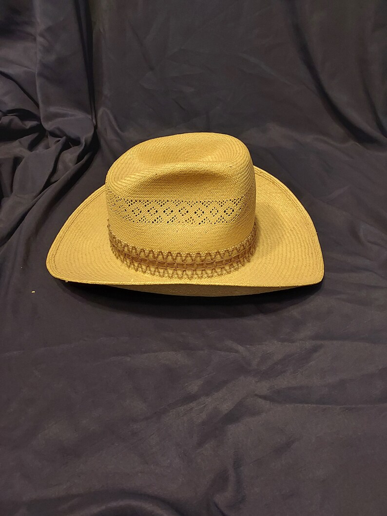 Vintage Stetson Straw Western Hat Etsy