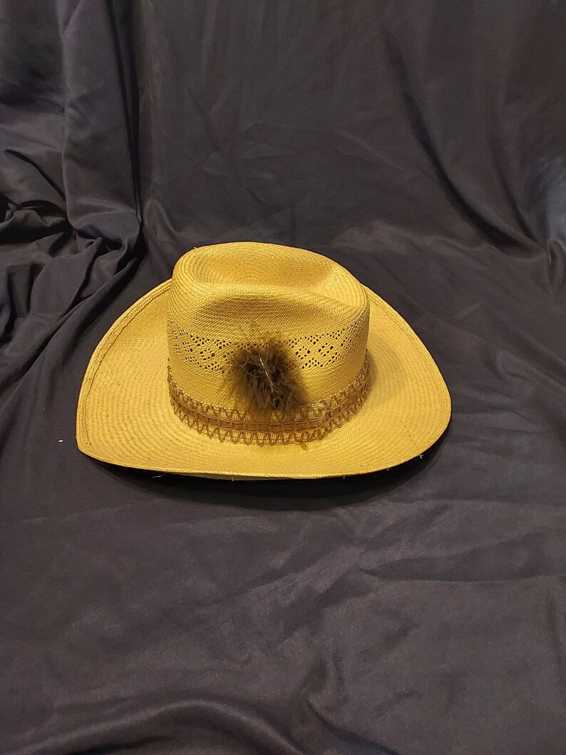 Vintage Stetson Straw Western Hat Etsy