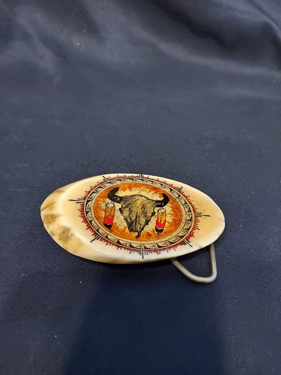 cow skull belt buckle - Gem