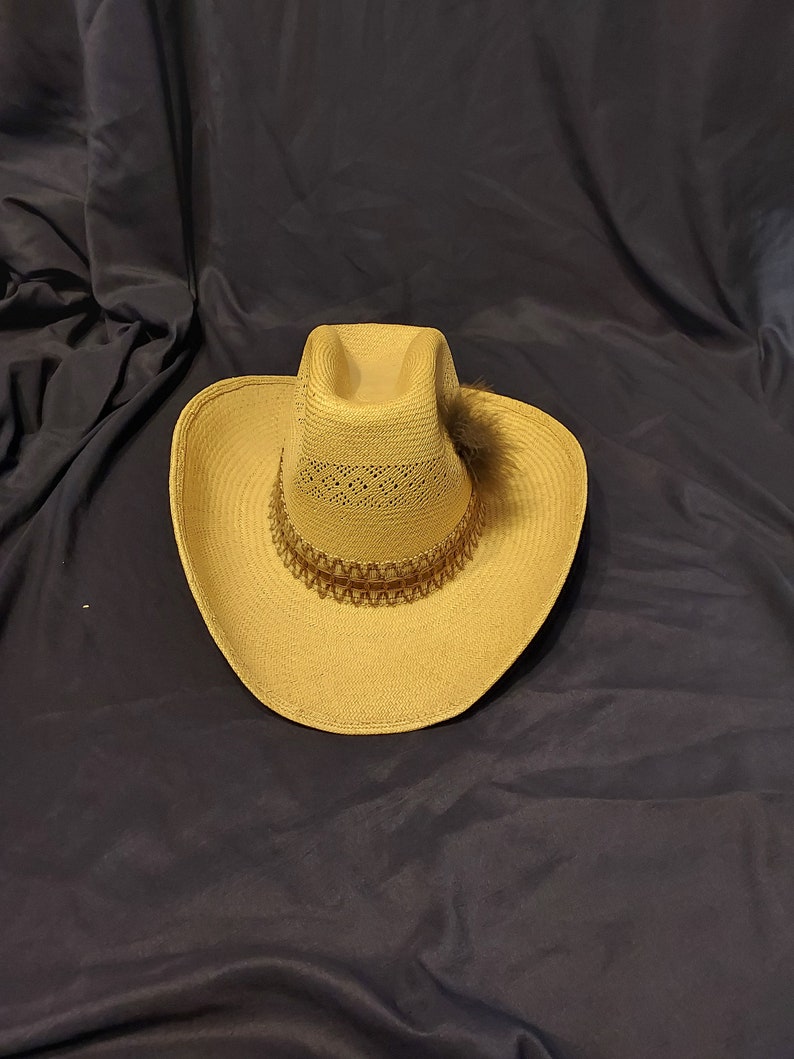 Vintage Stetson Straw Western Hat Etsy