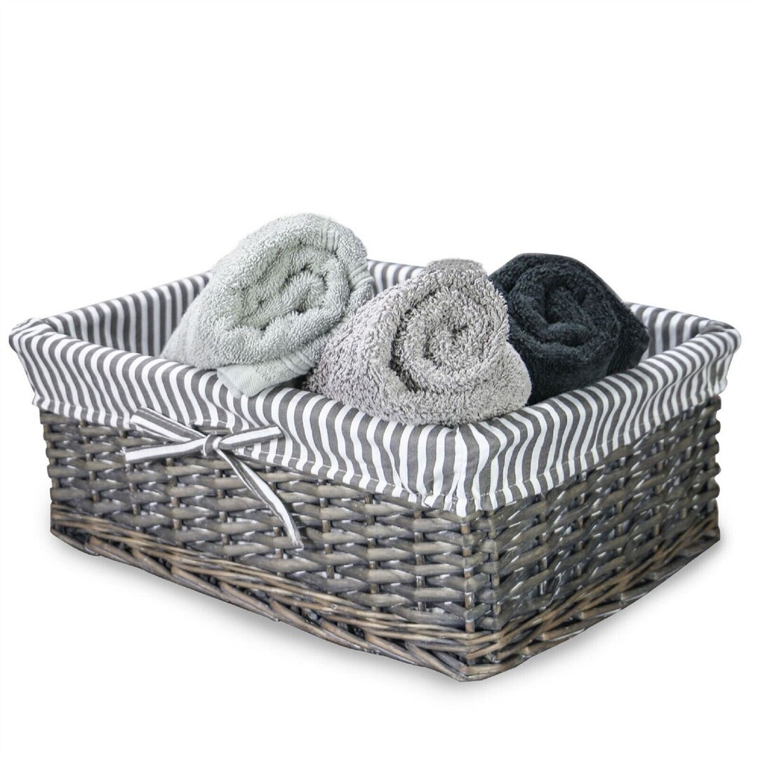 Grey Wicker Baskets for Bathroom, Kitchen, Large Home & Laundry Storage Etsy