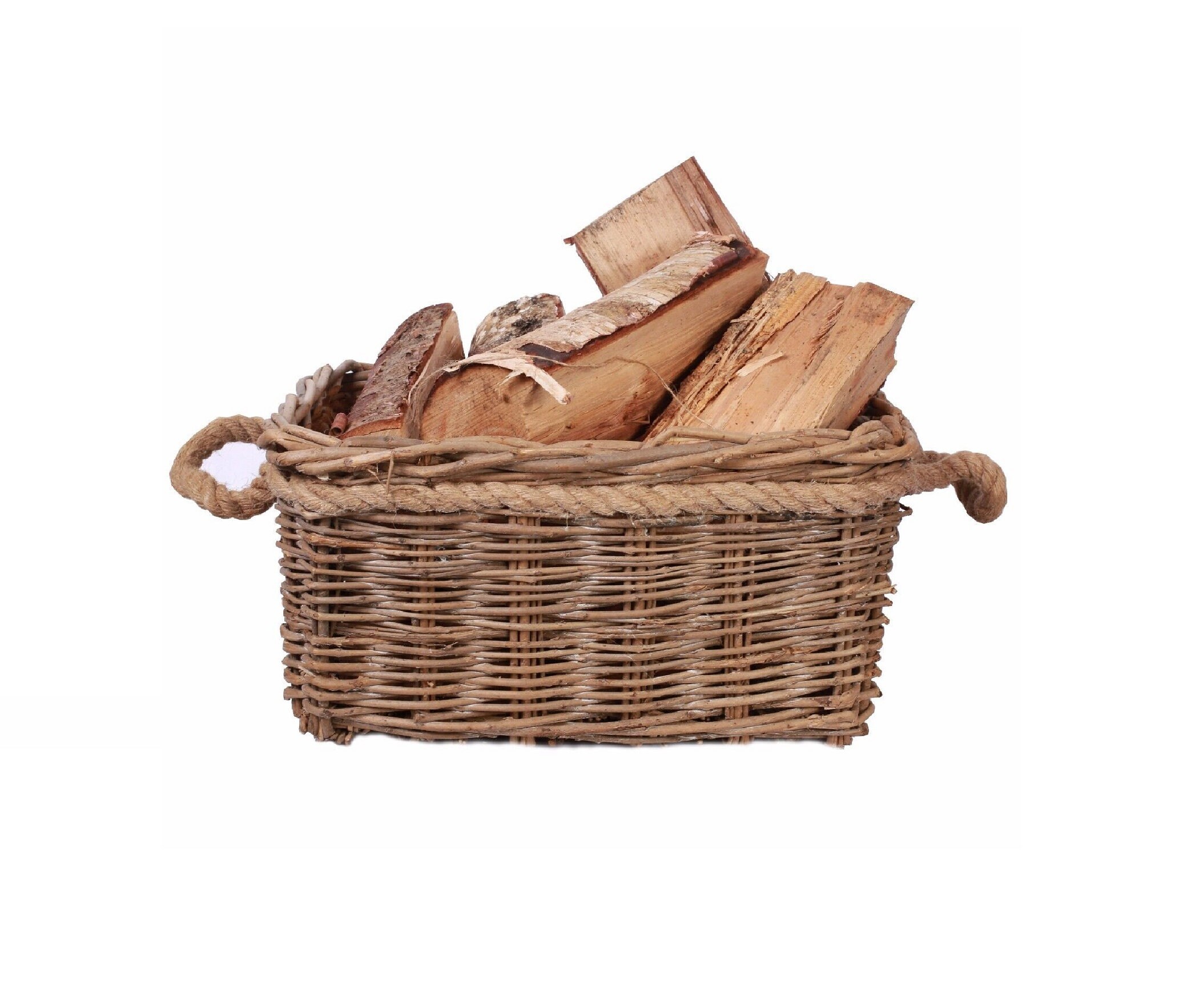 Log Basket Kit, Big Felt for Firewood, Small Basket for Kindling