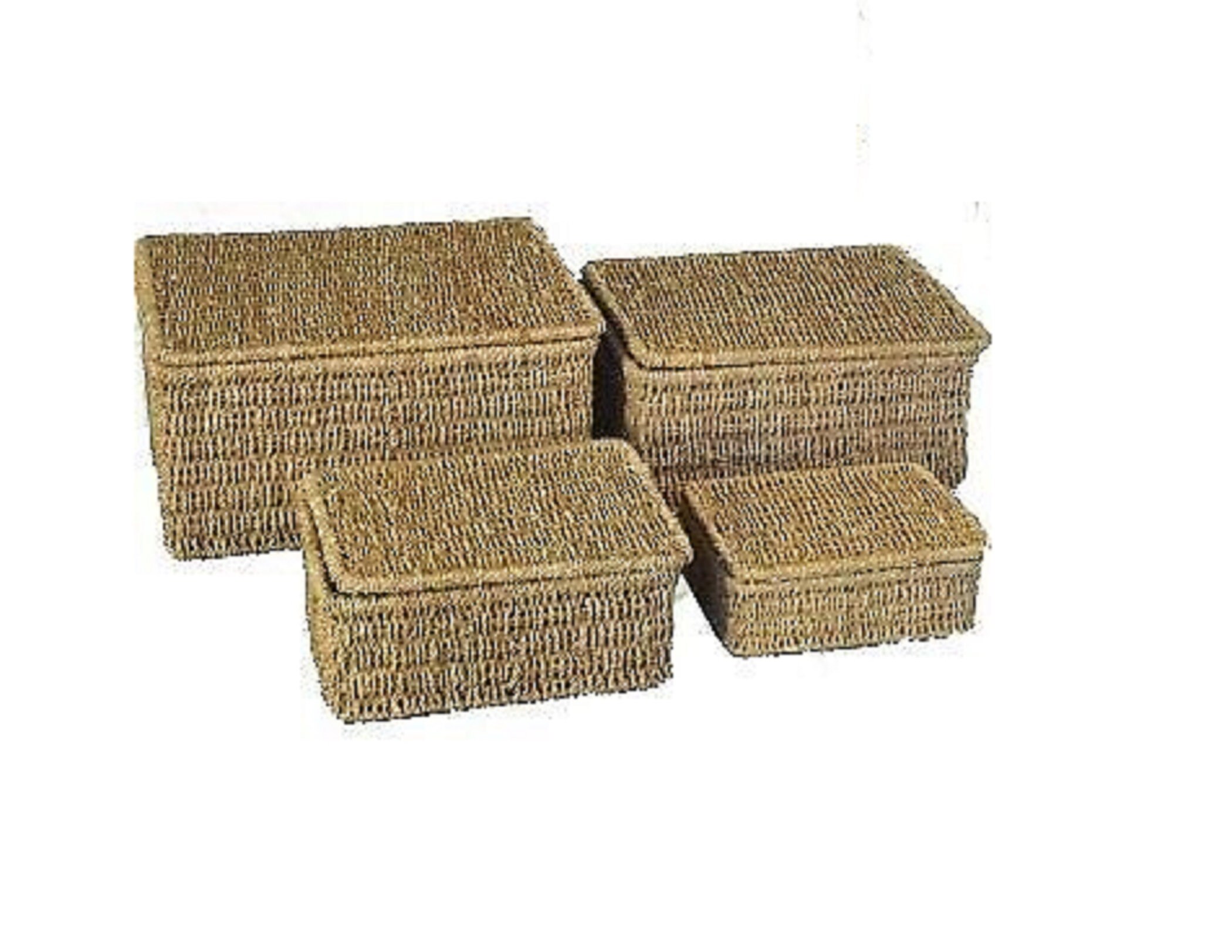 Seagrass Storage Basket Box With Lid Woven Hamper Basket Christmas Gift