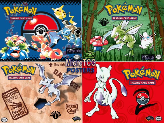 Japanese Vintage Pokémon Card Poster Set Mini Vintage Pokémon Tcg Set Posters! Digital - Etsy