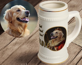 Custom Pet Portrait Beer Mug - Custom Pet Mug - Custom Beer Stein - Dog Mug - Cat Mug - Personalized Gift - New Year Gift - Dog Cat Lover