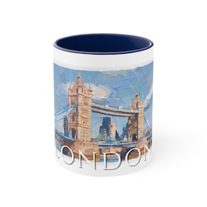 London Gift, London Mug, London Gifts, London Bridge Mug, London Fan, Coffee Mug, Oil Painting Mug, London Souvenir, Tower Bridge Mug, UK